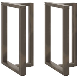 Pieds de table de bar en T, 2 pièces, noir, 60 x 35 x (90-91) cm, acier 