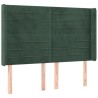 Tête de lit avec oreilles Vert foncé 147x16x118/128 cm Velours 