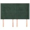 Tête de lit avec oreilles Vert foncé 147x16x118/128 cm Velours 