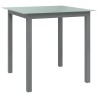 Table de jardin Gris clair 80x80x74 cm Aluminium et verre 