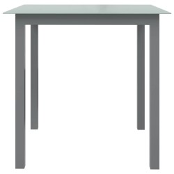 Table de jardin Gris clair 80x80x74 cm Aluminium et verre 