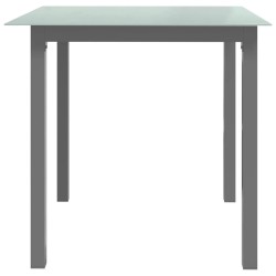Table de jardin Gris clair 80x80x74 cm Aluminium et verre 