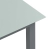 Table de jardin Gris clair 80x80x74 cm Aluminium et verre 