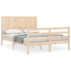 Cadre de lit sans matelas bois massif 