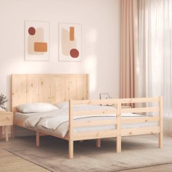 Cadre de lit sans matelas bois massif 