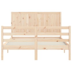 Cadre de lit sans matelas bois massif 