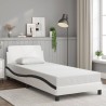 Cadre de lit sans matelas blanc et noir 90x190 cm similicuir 