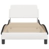 Cadre de lit sans matelas blanc et noir 90x190 cm similicuir 