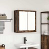 Armoire murale de salle de bain miroir chêne fumé 60x21x60 cm 
