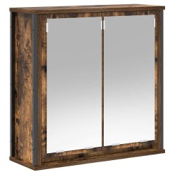 Armoire murale de salle de bain miroir chêne fumé 60x21x60 cm 
