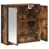 Armoire murale de salle de bain miroir chêne fumé 60x21x60 cm 