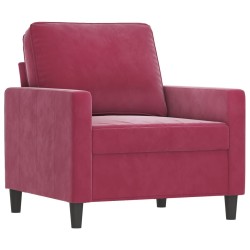 Fauteuil Rouge bordeaux 60 cm Velours 