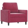 Fauteuil Rouge bordeaux 60 cm Velours 