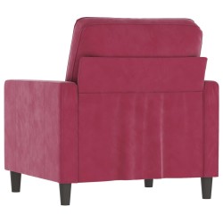 Fauteuil Rouge bordeaux 60 cm Velours 