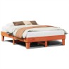 Cadre de lit sans matelas cire marron 150x200cm bois pin massif 