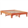 Cadre de lit sans matelas cire marron 150x200cm bois pin massif 