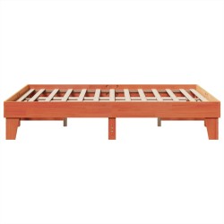 Cadre de lit sans matelas cire marron 150x200cm bois pin massif 