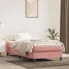 Matelas de lit à ressorts ensachés rose 100x210x20 cm velours 