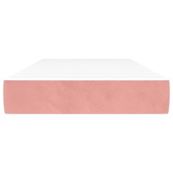 Matelas de lit à ressorts ensachés rose 100x210x20 cm velours 