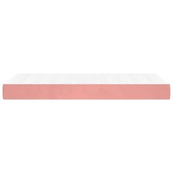 Matelas de lit à ressorts ensachés rose 100x210x20 cm velours 