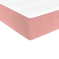Matelas de lit à ressorts ensachés rose 100x210x20 cm velours 