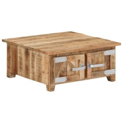 Table basse 67x67x30 cm Bois de manguier massif 