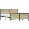 Cadre de lit en métal sans matelas chêne sonoma 137x190 cm 