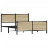 Cadre de lit en métal sans matelas chêne sonoma 137x190 cm 