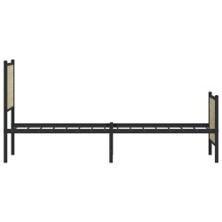 Cadre de lit en métal sans matelas chêne sonoma 137x190 cm 