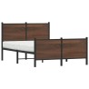 Cadre de lit en métal sans matelas chêne marron 137x190 cm 