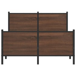 Cadre de lit en métal sans matelas chêne marron 137x190 cm 