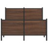 Cadre de lit en métal sans matelas chêne marron 137x190 cm 