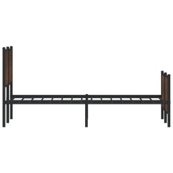 Cadre de lit en métal sans matelas chêne marron 137x190 cm 