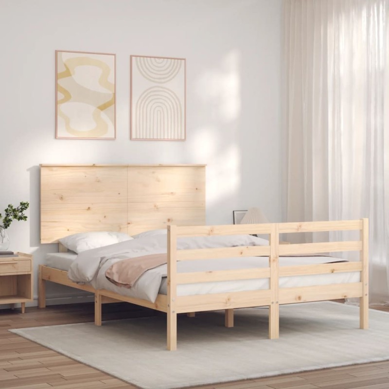 Cadre de lit sans matelas 120x200 cm bois massif 