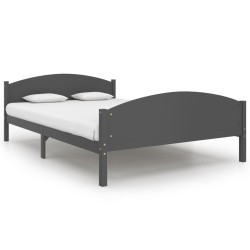 Cadre de lit sans matelas gris foncé pin massif 160x200 cm 