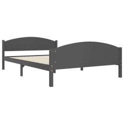 Cadre de lit sans matelas gris foncé pin massif 160x200 cm 