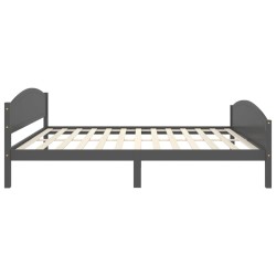 Cadre de lit sans matelas gris foncé pin massif 160x200 cm 