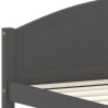 Cadre de lit sans matelas gris foncé pin massif 160x200 cm 