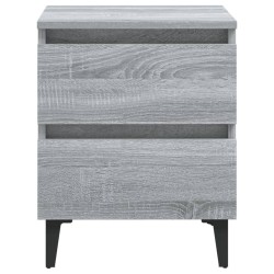Tables de chevet pieds en métal 2 pcs Sonoma gris 40x35x50 cm 