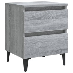 Tables de chevet pieds en métal 2 pcs Sonoma gris 40x35x50 cm 