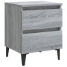 Tables de chevet pieds en métal 2 pcs Sonoma gris 40x35x50 cm 