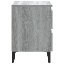 Tables de chevet pieds en métal 2 pcs Sonoma gris 40x35x50 cm 