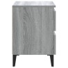 Tables de chevet pieds en métal 2 pcs Sonoma gris 40x35x50 cm 