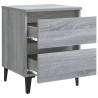 Tables de chevet pieds en métal 2 pcs Sonoma gris 40x35x50 cm 