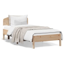 Cadre de lit sans matelas 100x200 cm bois massif de pin 