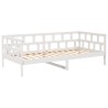 Lit de jour sans matelas blanc bois de pin massif 90x190 cm 