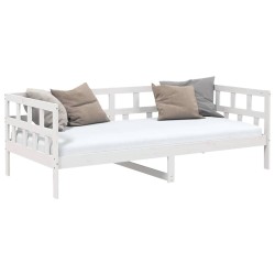 Lit de jour sans matelas blanc bois de pin massif 90x190 cm 