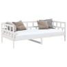 Lit de jour sans matelas blanc bois de pin massif 90x190 cm 