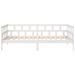 Lit de jour sans matelas blanc bois de pin massif 90x190 cm 