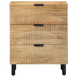 Table de chevet marron 50x33x60 cm bois de manguier massif 